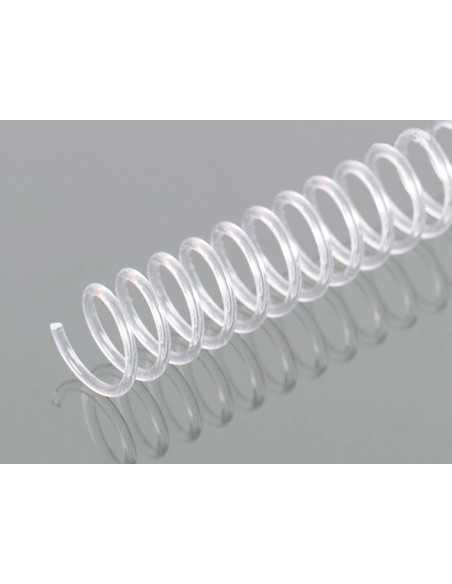 Espiral plastico q-connect transparente 32 5:1 14mm 1,8mm caja de 100 unidades
