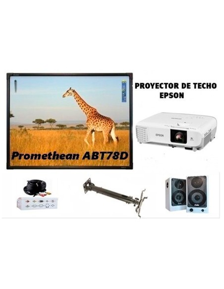 Pizarra interactiva promethean ab10t78d tactil 78\" con proyector distancia larga + altavoces e
