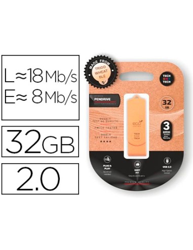 Memoria usb tech one tech ecotech biodegradable...