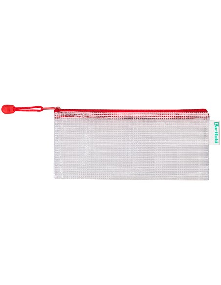 Bolsa multiusos djois pvc 250x115 mm apertura superior con cremallera portaboligrafo y correa color rojo