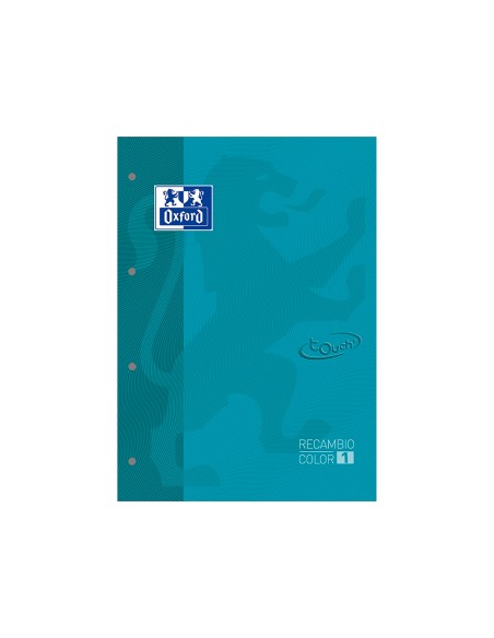 Recambio color 1 oxford din a4+ 80 hojas 90 gr cuadricula 5 mm tapa blanda 4 taladros aqua touch