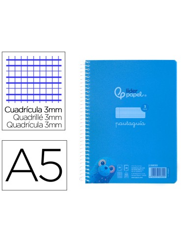 Cuaderno espiral liderpapel a5 pautaguia tapa...