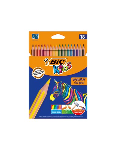 Lapices de colores bic evolution stripes caja...