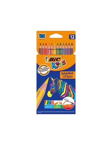 Lapices de colores bic evolution stripes caja...