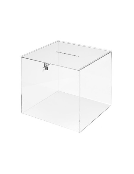 Urna electoral archivo 2000 cuadrada con cerradura y 2 llaves metacrilato 300x300x300 mm