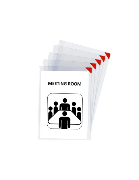 Funda de presentacion djois kang easy clic adhesiva removible din a5 esquina magnetica pack 5 uds