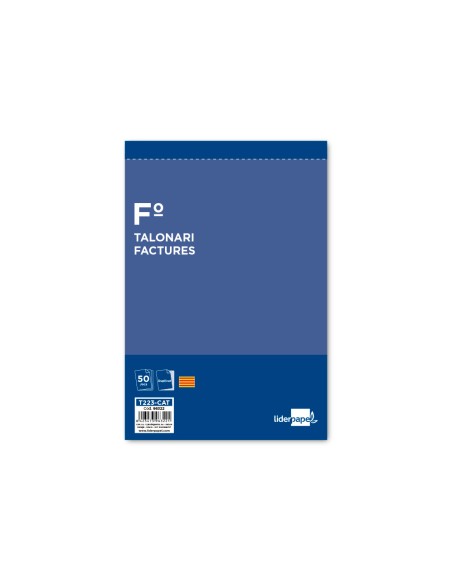 Talonario liderpapel facturas folio original y copia t223 con i.v.a. texto en catalan
