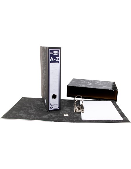 Caja archivador liderpapel classic blue folio negra