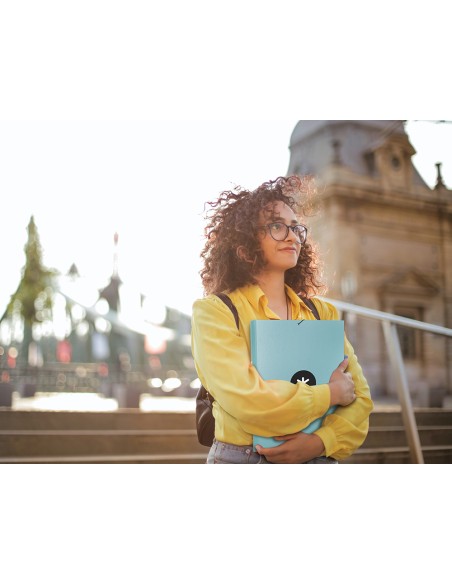 Carpeta antartik gomas a4 3 solapas carton forrado color menta