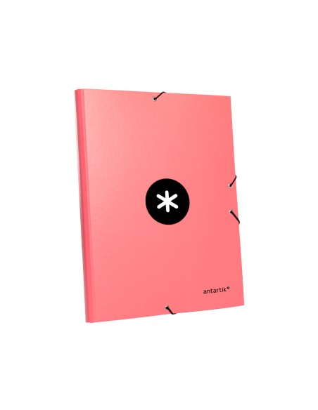 Carpeta antartik gomas a4 3 solapas carton forrado color coral
