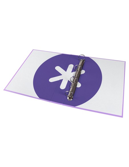 Carpeta 4 anillas 40 mm mixtas antartik a4 forrada color lavanda