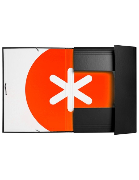 Carpeta antartik gomas a4 3 solapas carton forrado color negro