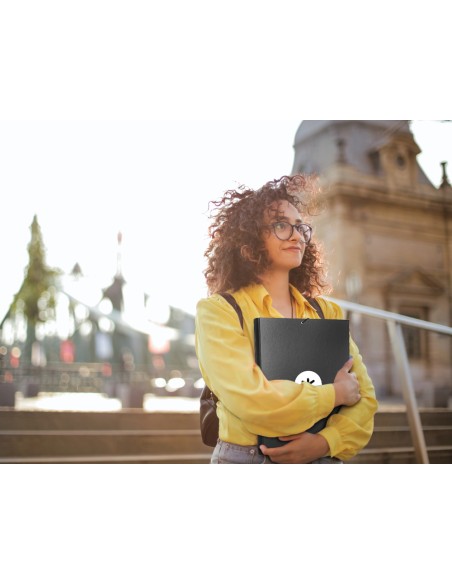 Carpeta antartik gomas a4 3 solapas carton forrado color negro