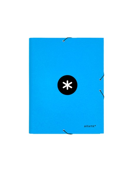 Carpeta antartik gomas a4 3 solapas carton forrado color azul