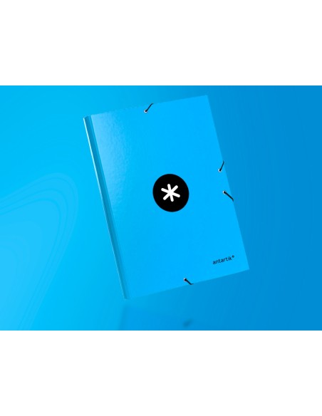 Carpeta antartik gomas a4 3 solapas carton forrado color azul