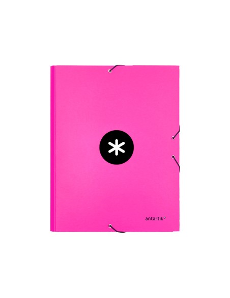 Carpeta antartik gomas a4 3 solapas carton forrado color rosa