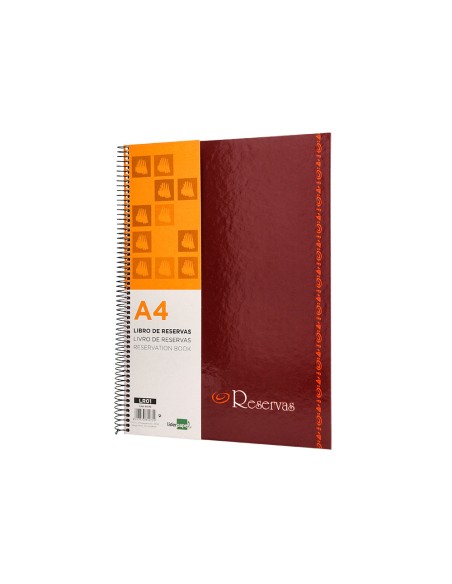 Libro de reservas liderpapel espiral din a4 restaurante 80 hojas papel 80 gr