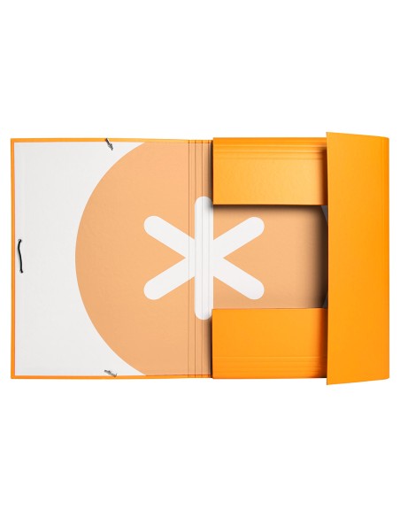 Carpeta antartik gomas a4 3 solapas carton forrado color mostaza