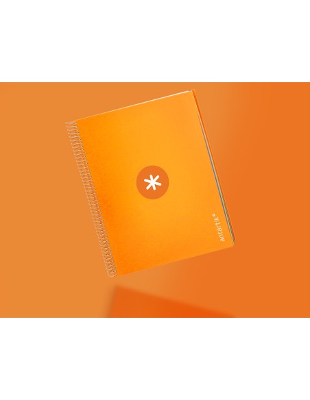 Cuaderno espiral a4 micro antartik tapa forrada 120h 90 gr cuadro 5mm 5 bandas 4 taladros color mostaza