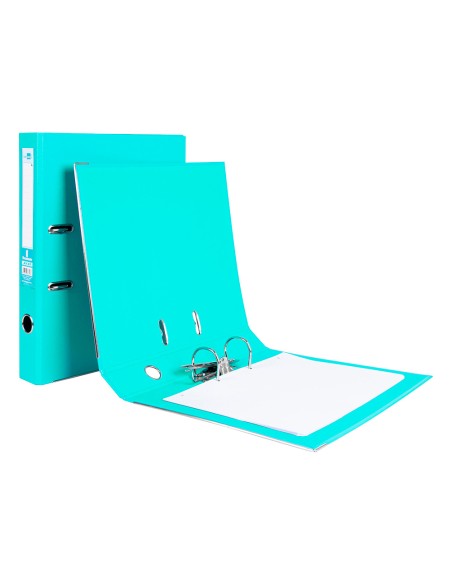 Archivador de palanca liderpapel folio documenta forrado pvc con rado lomo 52 mm verde claro compresor