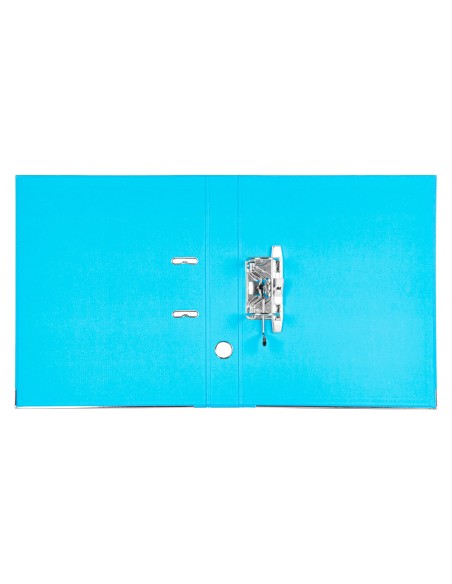 Archivador de palanca liderpapel folio documenta forrado pvc con rado lomo 52 mm celeste compresor metalico