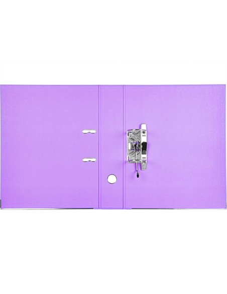 Archivador de palanca liderpapel folio documenta forrado pvc con rado lomo 75 mm lila compresor metalico