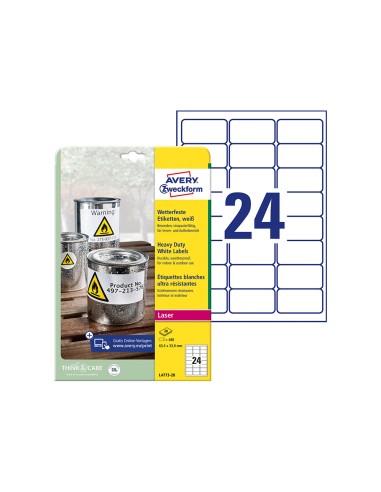 Etiqueta adhesiva resistente avery poliester...