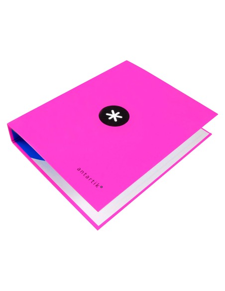 Carpeta 4 anillas 40 mm mixtas antartik a4 forrada color rosa