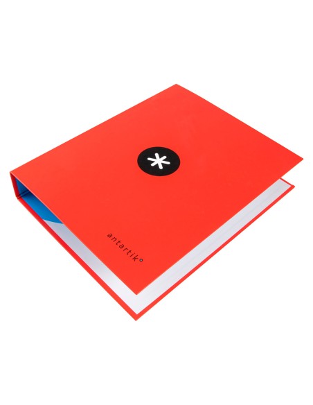 Carpeta 4 anillas 40 mm mixtas antartik a4 forrada color rojo