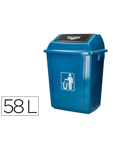 Papelera contenedor q-connect plastico con tapa...