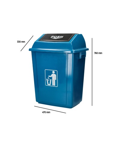 Papelera contenedor q-connect plastico con tapa...