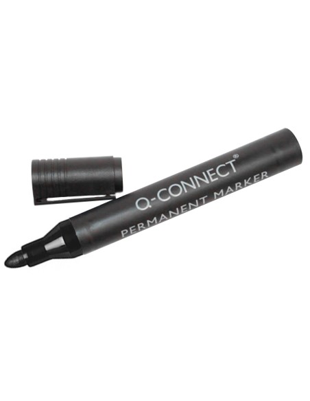 Rotulador q-connect marcador permanente negro punta redonda 3 mm