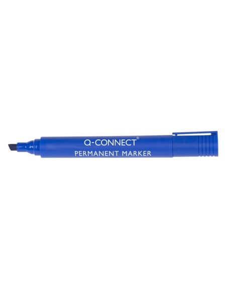 Rotulador q-connect marcador permanente azul punta biselada 5 mm