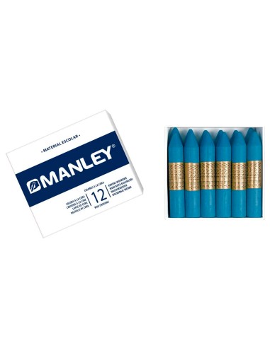 Lapices cera manley unicolor azul cobalto n.20...