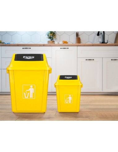 Papelera contenedor q-connect plastico con tapa...