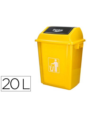 Papelera contenedor q-connect plastico con tapa...