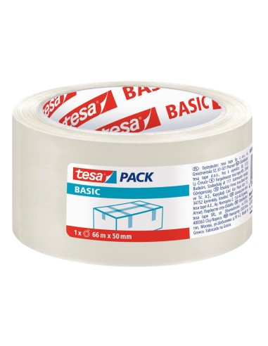 Cinta adhesiva tesa transparente basic 66 m x...