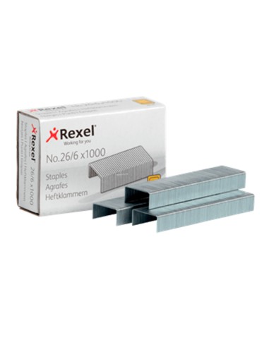 Grapas rexel 26/6 mm galvanizada caja de 1000...