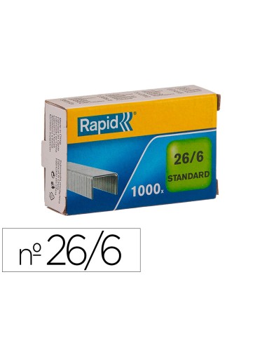 Grapas rapid 26/6 mm galvanizada caja de 1000...