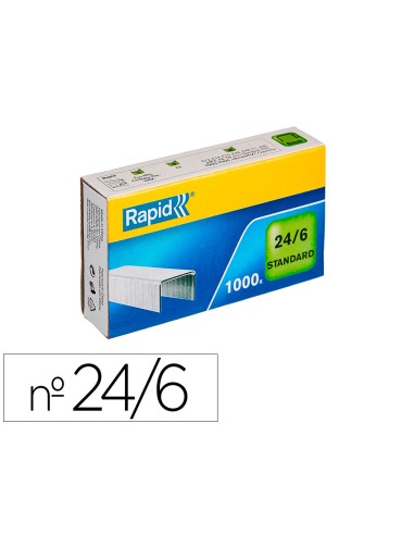 Grapas rapid 24/6 mm galvanizada caja de 1000...