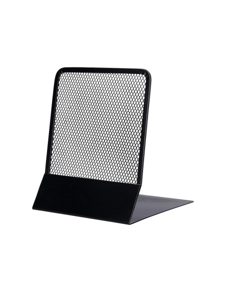 Apoyalibros metalico q-connect kf15098 rejilla negro juego 165x152x135 mm
