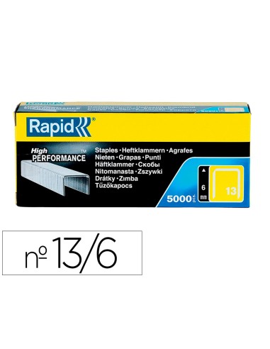 Grapas rapid 13/6 mm galvanizada caja de 5000...
