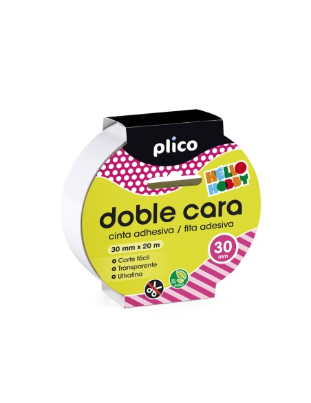 Cinta adhesiva plico doble cara 20 m x 30 mm