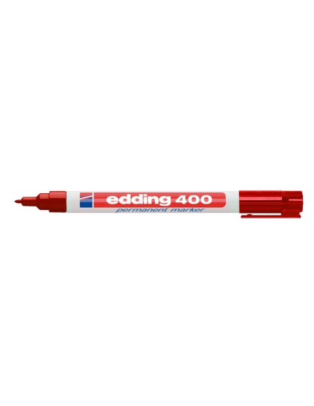 Rotulador edding marcador permanente 400 rojo punta redonda 1 mm recargable