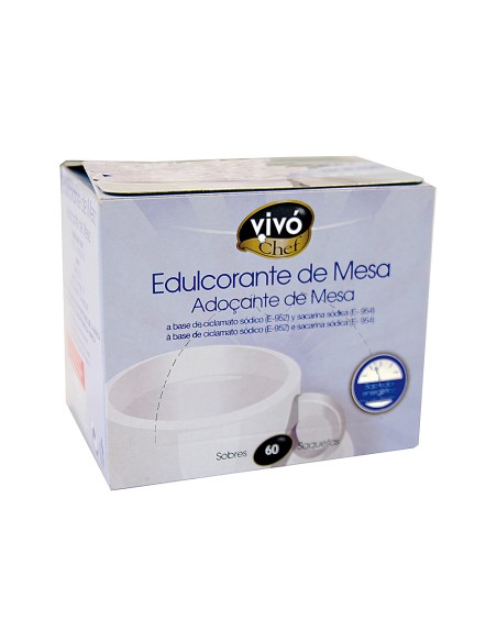 Edulcorante vivochef de facil disolucion caja de 60 sobres