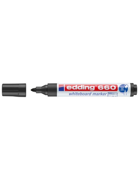 Rotulador edding para pizarra blanca 660 color negro punta redonda 1,5-3 mm recargable