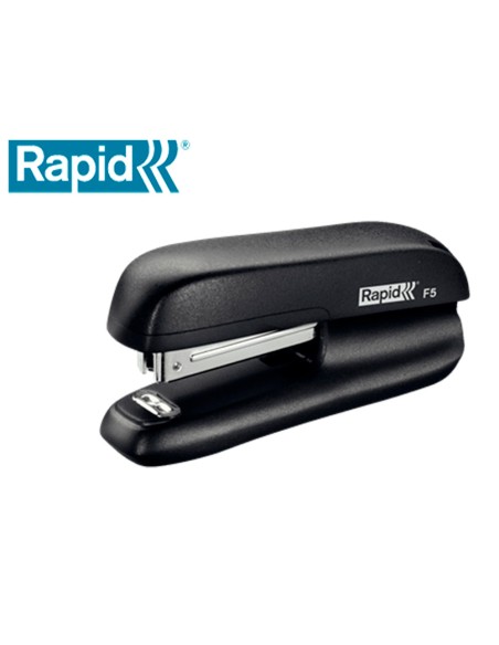 Grapadora rapid f5 mini plastico capacidad de grapado 10 hojas usa grapas nº 10 color negro
