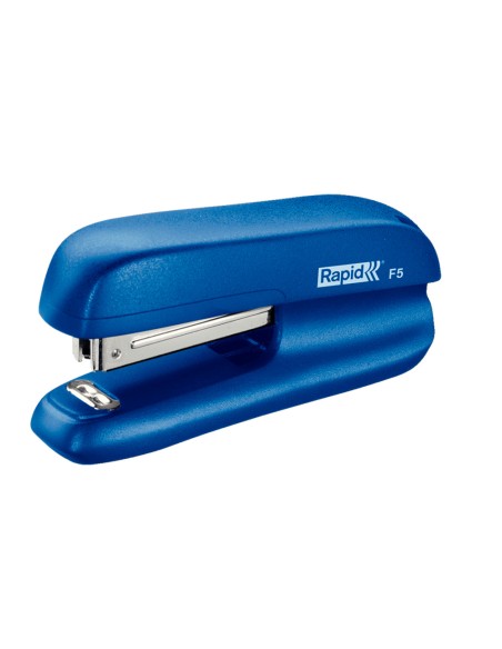 Grapadora rapid f5 mini plastico capacidad de grapado 10 hojas usa grapas nº 10 color azul