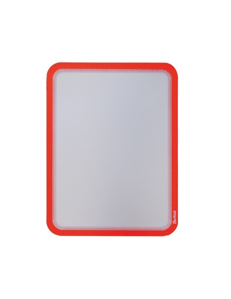 Marco porta anuncios djois magneto din a4 con 4 bandas magneticas en el dorso color rojo pack de 2 unidades