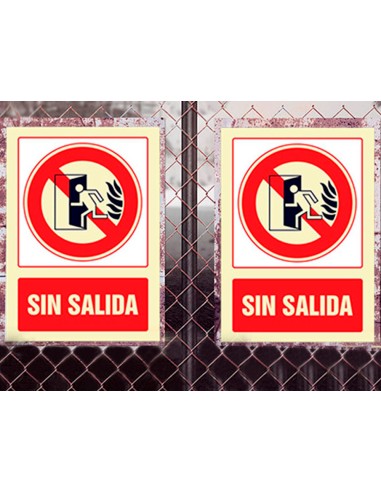 Pictograma syssa señal de no hay salida en pvc...